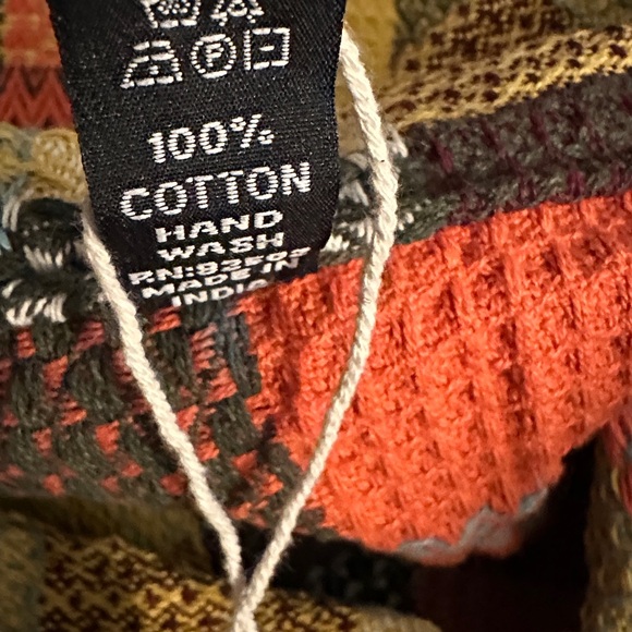 S/M. Sacred Threads Vibrant Plaid Poncho. BL/RD6 - Picture 4 of 4